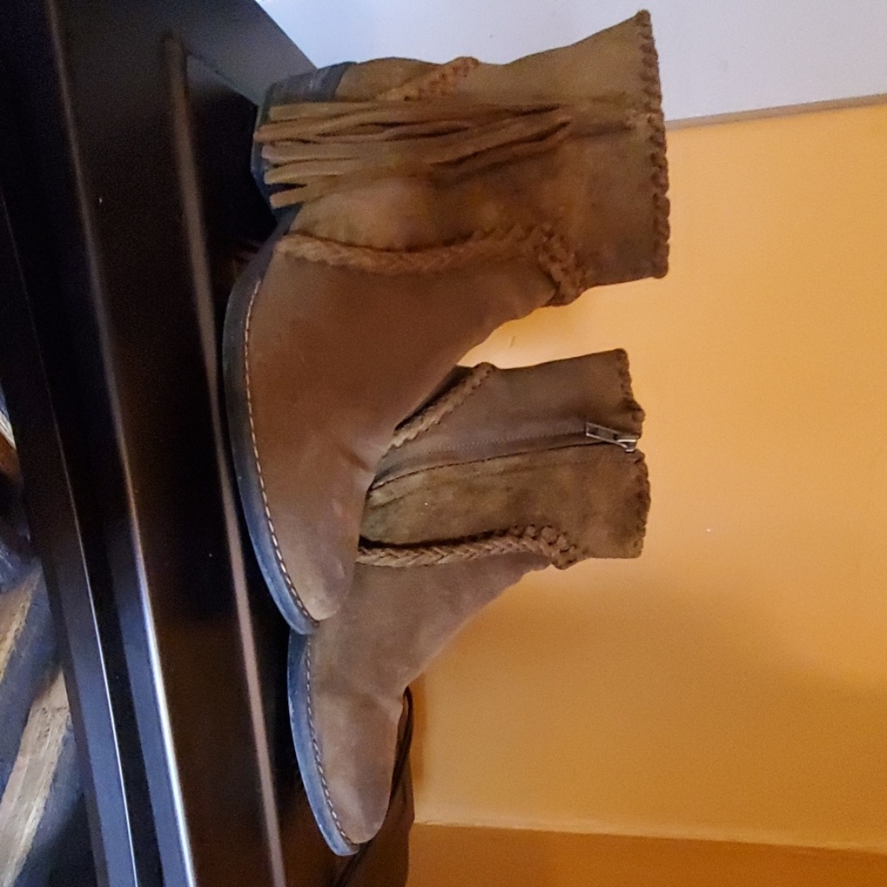 Western style booties,  suede